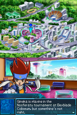Beyblade: Metal Fusion | Nintendo DS | gameplay screenshot | region=North America | source-country= | zypher-v2 | moby-a86aea23e704 | Data by MobyGames.com