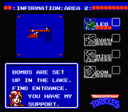 
Teenage Mutant Ninja Turtles | NES | gameplay screenshot | Data by MobyGames.com