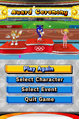 
Mario & Sonic at the Olympic Games | Nintendo DS | gameplay screenshot | Data by MobyGames.com