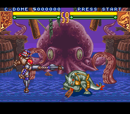 
Teenage Mutant Ninja Turtles: Tournament Fighters | SNES | gameplay screenshot | Data by MobyGames.com