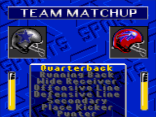 Madden NFL 95 | Game Gear | gameplay screenshot | Data by MobyGames.com