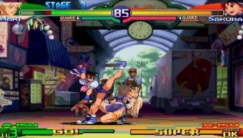 Street Fighter Alpha 3 Max | PSP | gameplay screenshot | Data by MobyGames.com