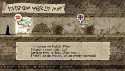 Patapon | PSP | gameplay screenshot | region=North America | source-country= | zypher-v2 | moby-b793cac8f0ab | Data by MobyGames.com