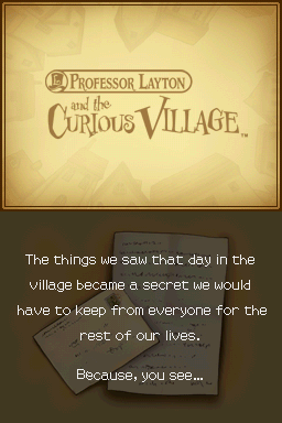 
Professor Layton and the Curious Village | Nintendo DS | gameplay screenshot | Data by MobyGames.com