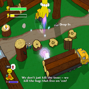 The Simpsons Game | PlayStation 2 | gameplay screenshot | region=North America | source-country= | zypher-v2 | moby-d9a82f4f4c26 | Data by MobyGames.com