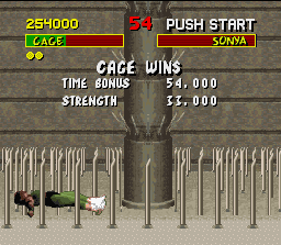 
Mortal Kombat | SNES | gameplay screenshot | Data by MobyGames.com