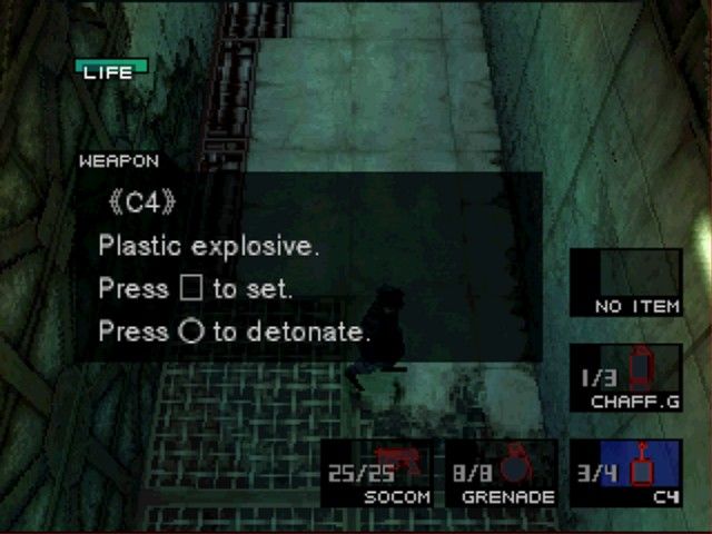 Metal Gear Solid | PlayStation | gameplay screenshot | region=North America | source-country= | zypher-v2 | moby-974d28a1f447 | Data by MobyGames.com