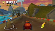 Crash Tag Team Racing | PSP | gameplay screenshot | region=North America | source-country= | zypher-v2 | moby-392096288593 | Data by MobyGames.com