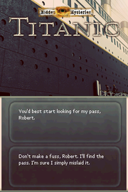 
Hidden Mysteries: Titanic - Secrets of the Fateful Voyage | Nintendo DS | gameplay screenshot | Data by MobyGames.com