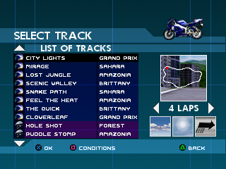 
Moto Racer 2 | PlayStation | gameplay screenshot | Region: North America | source-country= | Data by MobyGames.com