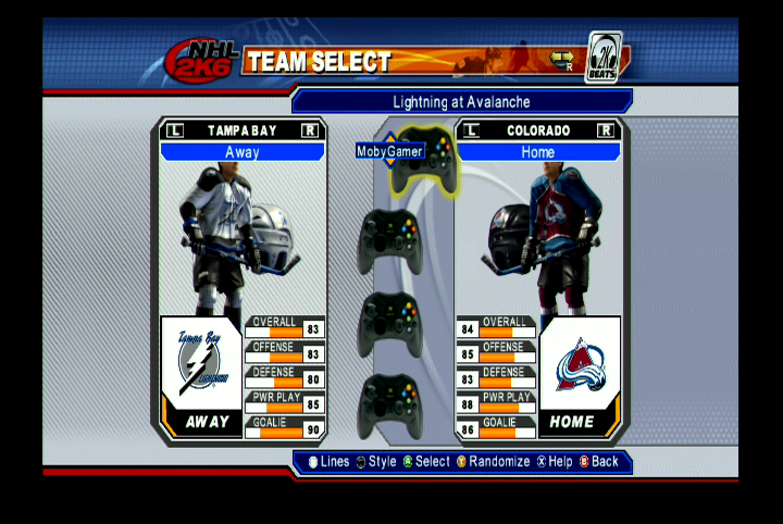NHL 2K6 | Xbox | gameplay screenshot | region=North America | source-country= | zypher-v2 | moby-50fdedeb155d | Data by MobyGames.com