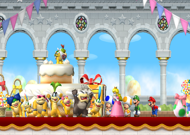 
New Super Mario Bros. Wii | Wii | gameplay screenshot | Region: North America | source-country= | Data by MobyGames.com