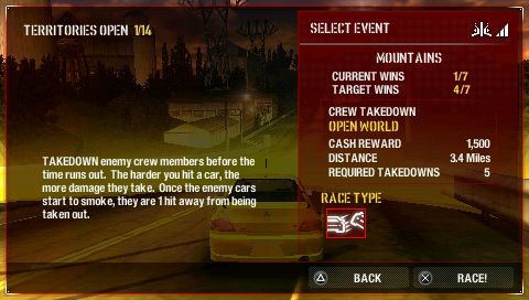 
Need for Speed: Carbon - Own the City | PSP | gameplay screenshot | Data by MobyGames.com