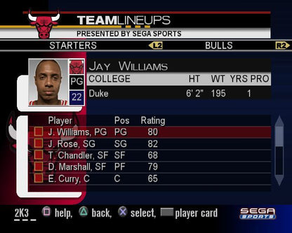 
NBA 2K3 | PlayStation 2 | gameplay screenshot | Region: North America | source-country= | Data by MobyGames.com