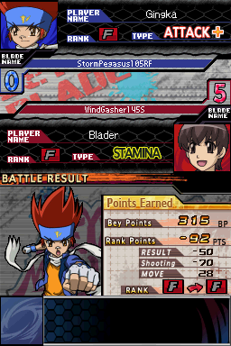 Beyblade: Metal Fusion | Nintendo DS | gameplay screenshot | region=North America | source-country= | zypher-v2 | moby-8ff8d36b71b3 | Data by MobyGames.com