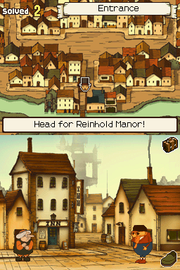 
Professor Layton and the Curious Village | Nintendo DS | gameplay screenshot | Data by MobyGames.com