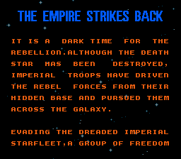 
Star Wars: The Empire Strikes Back | NES | gameplay screenshot | Data by MobyGames.com