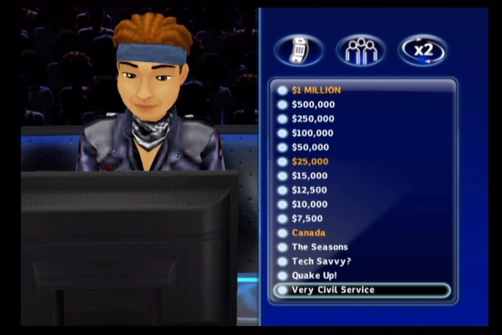 Who Wants to Be a Millionaire | Wii | gameplay screenshot | region=North America | source-country= | zypher-v2 | moby-c7157a66c851 | Data by MobyGames.com