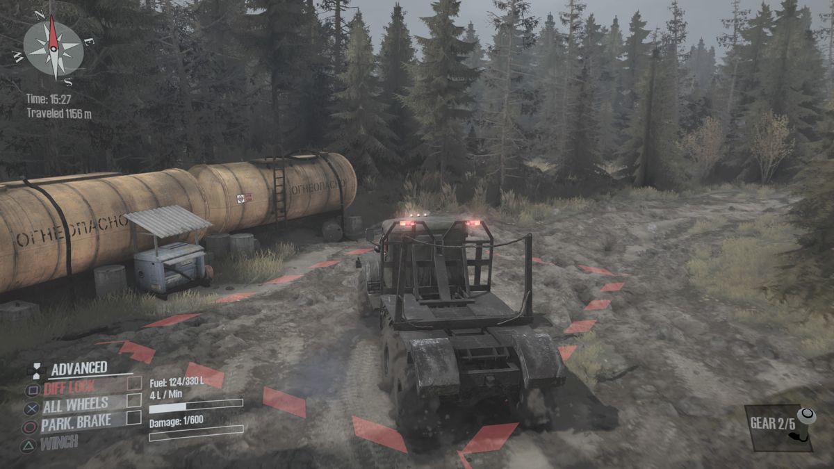 Spintires: MudRunner | PlayStation 4 | gameplay screenshot | Region: North America | source-country= | Data by MobyGames.com