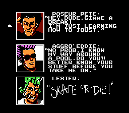 
Skate or Die | NES | gameplay screenshot | Data by MobyGames.com