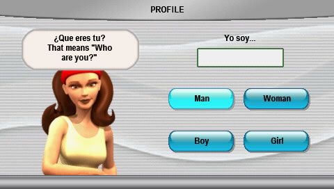 My Spanish Coach | PSP | gameplay screenshot | region=North America | source-country= | zypher-v2 | moby-f98fc1caa6cb | Data by MobyGames.com