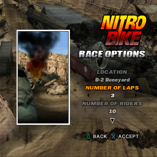 Nitrobike | PlayStation 2 | gameplay screenshot | region=North America | source-country= | zypher-v2 | moby-69ae0c40a2f4 | Data by MobyGames.com