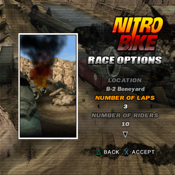 Nitrobike | PlayStation 2 | gameplay screenshot | region=North America | source-country= | zypher-v2 | moby-69ae0c40a2f4 | Data by MobyGames.com