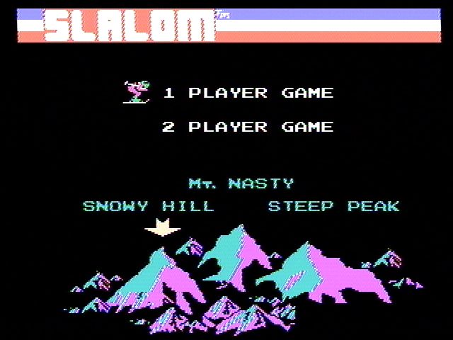 
Slalom | NES | gameplay screenshot | Data by MobyGames.com