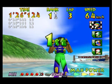
Wave Race 64: Kawasaki Jet Ski | Nintendo 64 | gameplay screenshot | Data by MobyGames.com