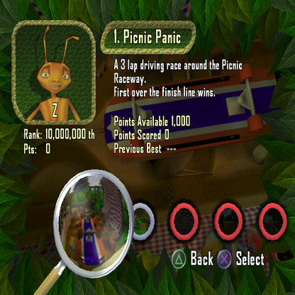Antz Extreme Racing | PlayStation 2 | gameplay screenshot | region=North America | source-country= | zypher-v2 | moby-19f667959e8e | Data by MobyGames.com