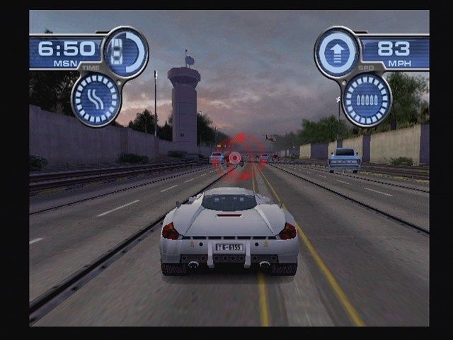 Spy Hunter | PlayStation 2 | gameplay screenshot | region=North America | source-country= | zypher-v2 | moby-cedf18a4b690 | Data by MobyGames.com