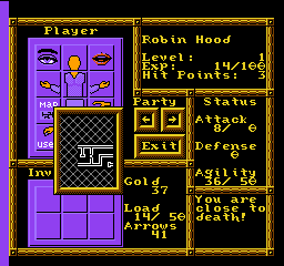 
Robin Hood: Prince of Thieves | NES | gameplay screenshot | Data by MobyGames.com
