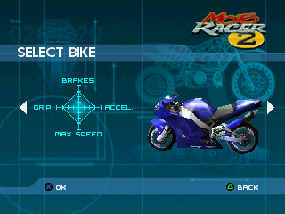 
Moto Racer 2 | PlayStation | gameplay screenshot | Region: North America | source-country= | Data by MobyGames.com