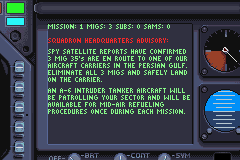 
Super Hornet F/A 18F | Game Boy Advance | gameplay screenshot | Data by MobyGames.com