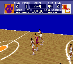 NCAA Basketball | SNES | gameplay screenshot | region=North America | source-country= | zypher-v2 | moby-b30a83876d62 | Data by MobyGames.com