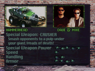 
Twisted Metal | PlayStation | gameplay screenshot | Data by MobyGames.com