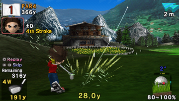 Hot Shots Golf: Open Tee | PSP | gameplay screenshot | region=North America | source-country= | zypher-v2 | moby-0c575f36611f | Data by MobyGames.com