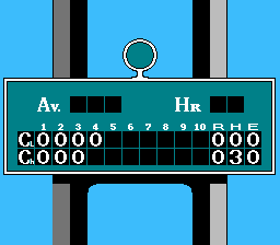 
Bases Loaded 3 | NES | gameplay screenshot | Data by MobyGames.com