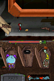 
Teenage Zombies: "Invasion of the Alien Brain Thingys" | Nintendo DS | gameplay screenshot | Data by MobyGames.com