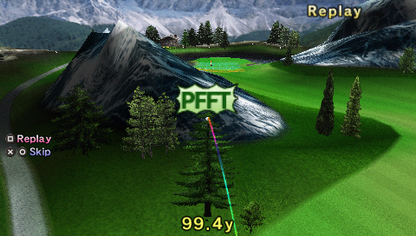 Hot Shots Golf: Open Tee | PSP | gameplay screenshot | region=North America | source-country= | zypher-v2 | moby-ed19a609a8b5 | Data by MobyGames.com