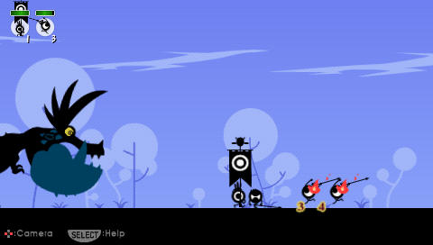 Patapon | PSP | gameplay screenshot | region=North America | source-country= | zypher-v2 | moby-72112e0eb1e7 | Data by MobyGames.com