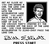 
Bill Elliott's NASCAR Fast Tracks | Game Boy | gameplay screenshot | Data by MobyGames.com