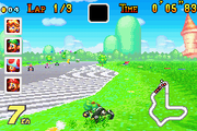 Mario Kart: Super Circuit | Game Boy Advance | gameplay screenshot | region=North America | source-country= | zypher-v2 | moby-989421ac4f0b | Data by MobyGames.com