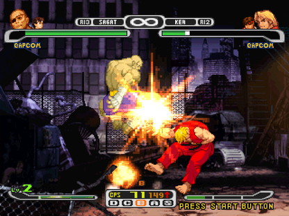 
Capcom vs. SNK Pro | PlayStation | gameplay screenshot | Data by MobyGames.com
