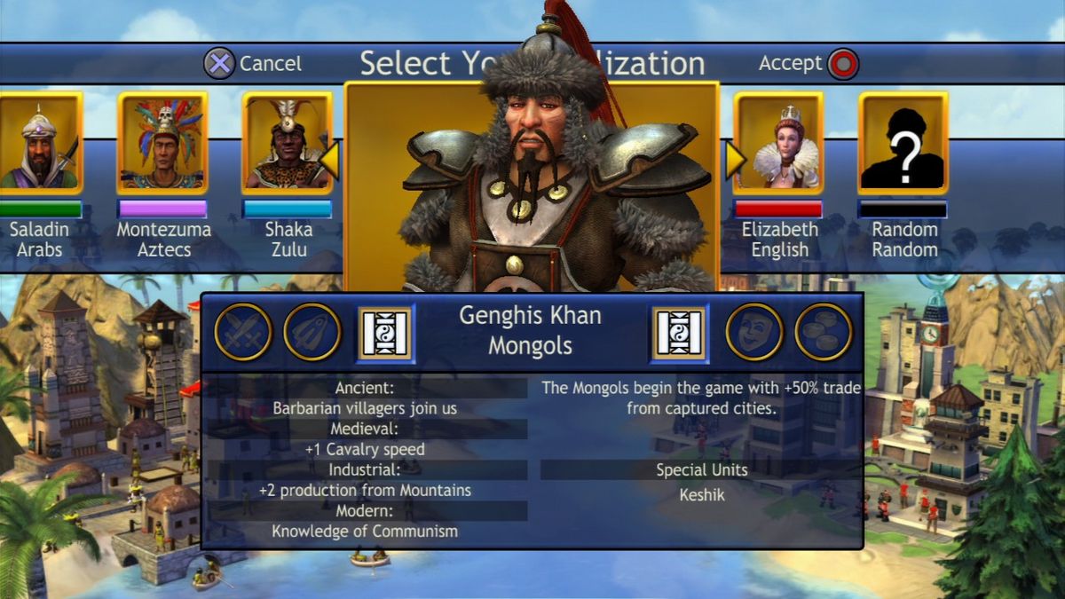 Sid Meier's Civilization: Revolution | PlayStation 3 | gameplay screenshot | Region: North America | source-country= | Data by MobyGames.com