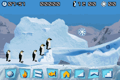 March of the Penguins | Game Boy Advance | gameplay screenshot | region=North America | source-country= | zypher-v2 | moby-ca28cf2b2266 | Data by MobyGames.com