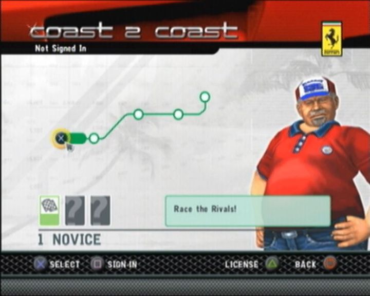 
OutRun 2006: Coast 2 Coast | PlayStation 2 | gameplay screenshot | Region: North America | source-country= | Data by MobyGames.com