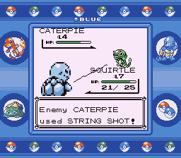 Pokémon Blue Version | Game Boy | gameplay screenshot | region=North America | source-country= | zypher-v2 | moby-9088b5df5583 | Data by MobyGames.com