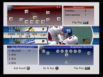 Madden NFL 2001 | PlayStation 2 | gameplay screenshot | region=North America | source-country= | zypher-v2 | moby-39dbf61fd351 | Data by MobyGames.com