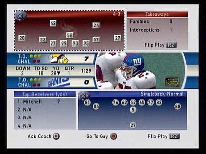 Madden NFL 2001 | PlayStation 2 | gameplay screenshot | region=North America | source-country= | zypher-v2 | moby-39dbf61fd351 | Data by MobyGames.com